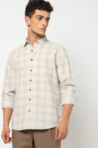 CALDEN Cream Checkered Shirt - Shirt - 250330853