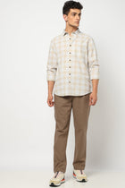 CALDEN Cream Checkered Shirt - Shirt - 250330853