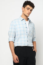 CALDEN Light Blue Checkered Shirt - Shirt - 250330858