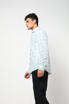 CALDEN Light Blue Checkered Shirt - Shirt - 250330858