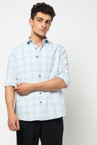 CALDEN Light Blue Checkered Shirt - Shirt - 250330858