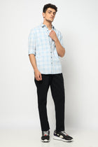 CALDEN Light Blue Checkered Shirt - Shirt - 250330858