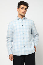 CALDEN Light Blue Checkered Shirt - Shirt - 250330858