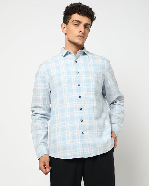 CALDEN Light Blue Checkered Shirt - Shirt - 250330858