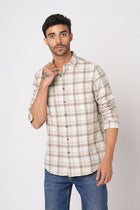 CAMEL CHECKERED COTTON SHIRT-Shirt - 251133615