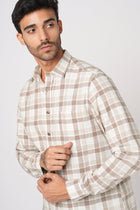 CAMEL CHECKERED COTTON SHIRT-Shirt - 251133615