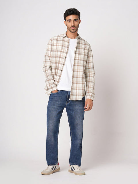 CAMEL CHECKERED COTTON SHIRT-Shirt - 251133615