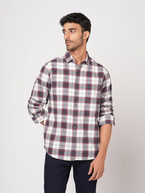 CHARCOAL CHECKERED COTTON SHIRT-Shirt - 251133700