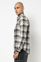 CHARCOAL CHECKERED FULL SLEEVE TAILORED FIT SHIRT-Shirt - 250631462