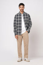 CHARCOAL CHECKERED TAILORED FIT SHIRT-Shirt - 251133680