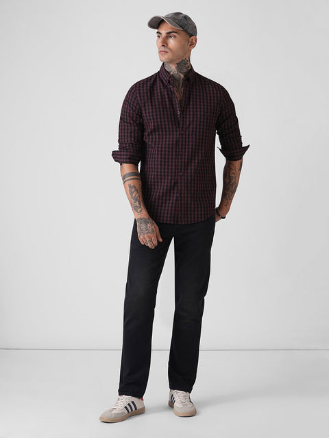 CHECKERED COTTON TAILORED FULL SLEEVE SHIRT-Shirt - 260134576