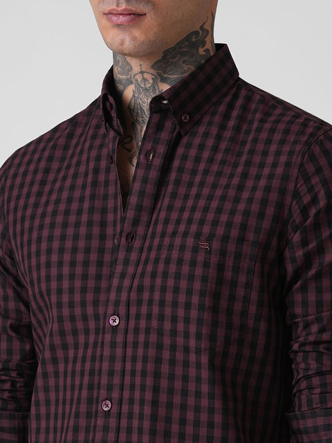 CHECKERED COTTON TAILORED FULL SLEEVE SHIRT-Shirt - 260134576