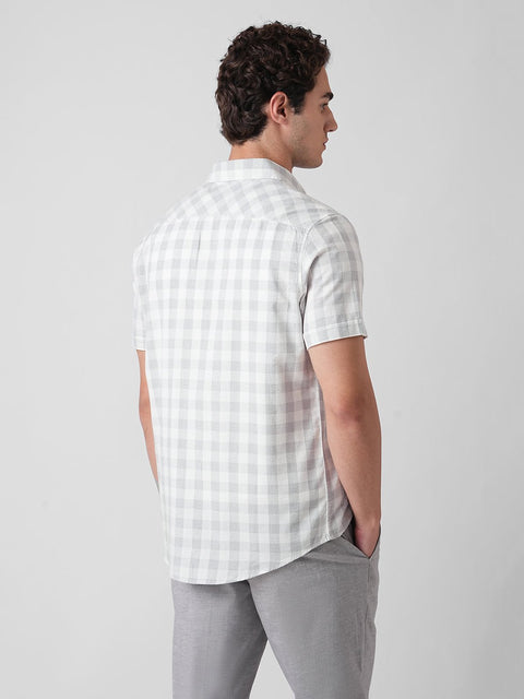 CHECKERED TWILL HALF SLEEVE SHIRT-Shirt - 260235260