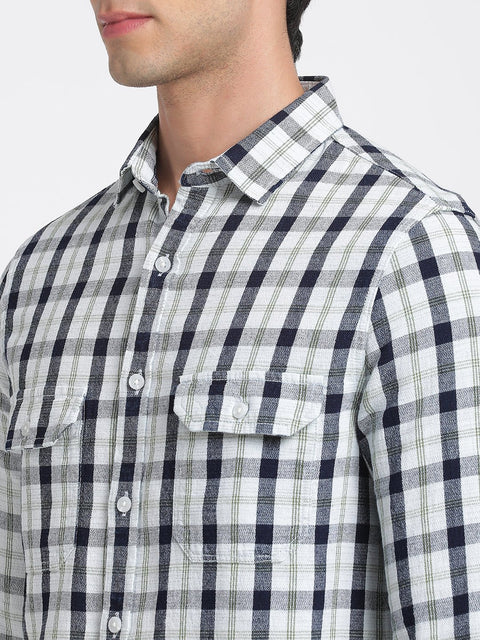 Checks Double Pocket Cotton Shirt - Shirt - 240427542