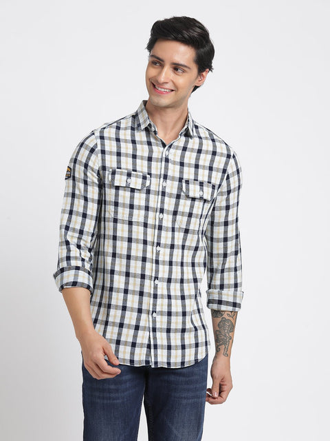 Checks Double Pocket Cotton Shirt - Shirt - 240427547