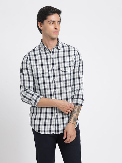 Checks Double Pocket Cotton Shirt - Shirt - 240427542