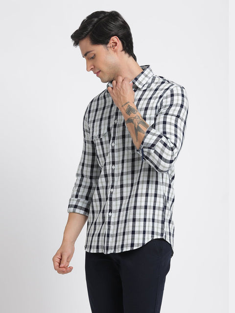 Checks Double Pocket Cotton Shirt - Shirt - 240427542