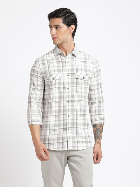 Checks Double Pocket Cotton Shirt - Shirt - 240427660