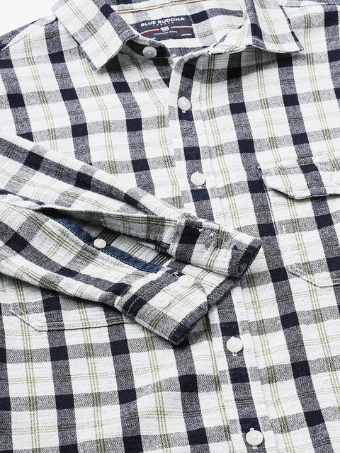 Checks Double Pocket Cotton Shirt - Shirt - 240427542