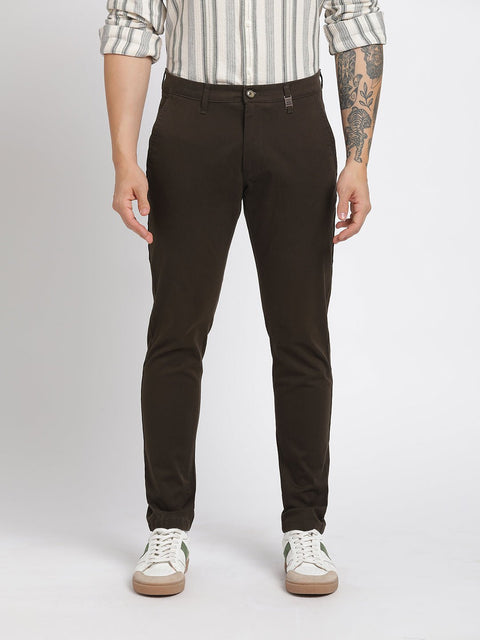 Coffee Ankle Fit Cotton Trouser - Trousers - 240540166