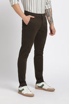 Coffee Ankle Fit Cotton Trouser - Trousers - 240540166