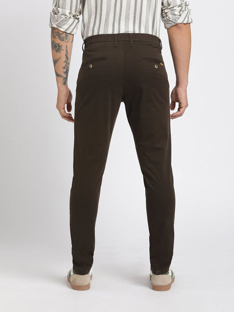 Coffee Ankle Fit Cotton Trouser - Trousers - 240540166