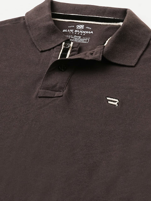 Coffee Polo Cotton T-Shirt - T-Shirt - 231231255