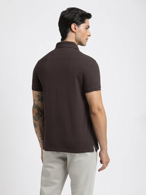 Coffee Polo Cotton T-Shirt - T-Shirt - 231231255