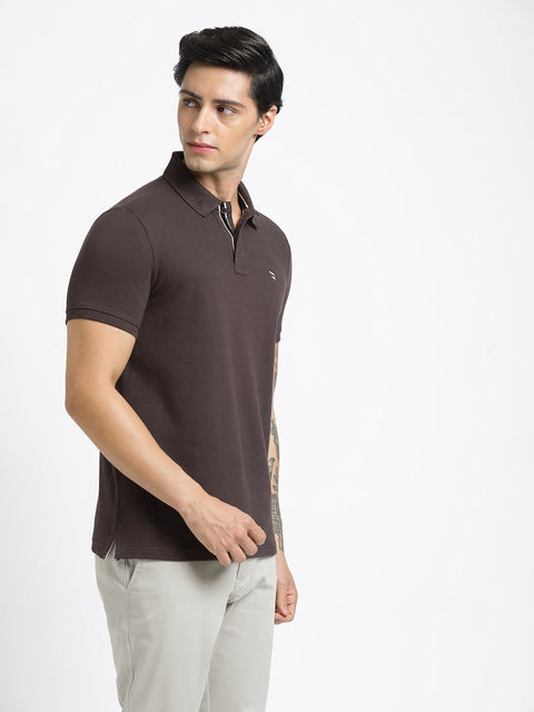 Coffee Polo Cotton T-Shirt - T-Shirt - 231231255