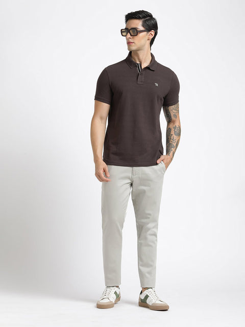 Coffee Polo Cotton T-Shirt - T-Shirt - 231231255