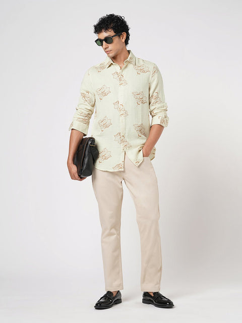 CREAM FLORAL PRINTED SHIRT-Shirt - 260134550
