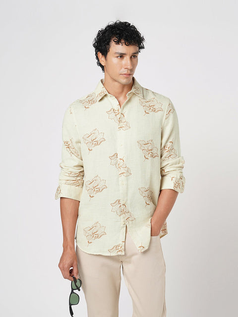 CREAM FLORAL PRINTED SHIRT-Shirt - 260134550