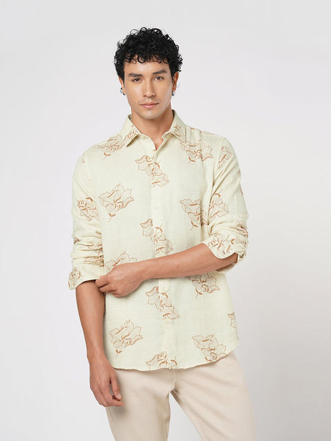 CREAM FLORAL PRINTED SHIRT-Shirt - 260134550