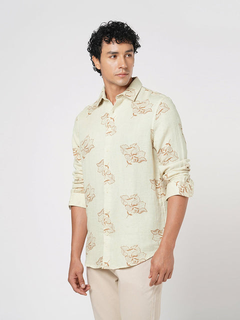 CREAM FLORAL PRINTED SHIRT-Shirt - 260134550