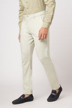 CREAM SLIM FIT PLAIN TROUSER - Trousers - 251141547