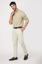 CREAM SLIM FIT PLAIN TROUSER - Trousers - 251141547