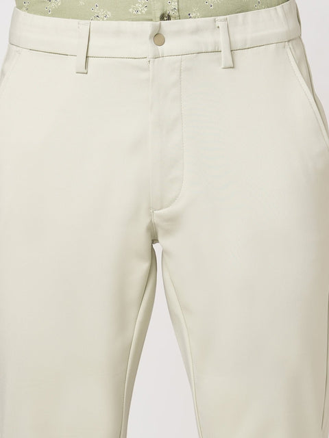 CREAM SLIM FIT PLAIN TROUSER - Trousers - 251141547