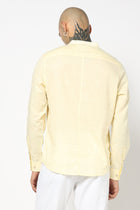 Cream Solid Cotton Shirt Kurta - Kurta - 240126553