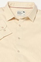 Cream Solid Tailored Fit Shirt - Shirts - 250731637