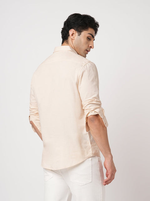 CREAM TAILORED FIT COTTON SHIRT-Shirt - 260134415