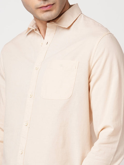 CREAM TAILORED FIT COTTON SHIRT-Shirt - 260134415
