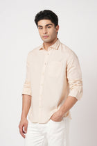 CREAM TAILORED FIT COTTON SHIRT-Shirt - 260134415