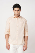 CREAM TAILORED FIT COTTON SHIRT-Shirt - 260134415