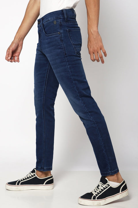 Dark Blue Ankle Fit Jeans - Jeans - 241110355