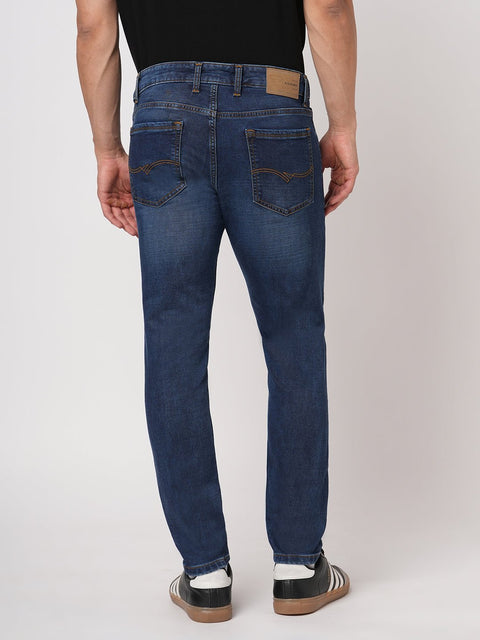 DARK BLUE ANKLE FIT KNITTED DENIM - Jeans - 251010782