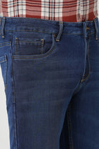 DARK BLUE ANKLE KNITTED JEANS - Jeans - 250910663