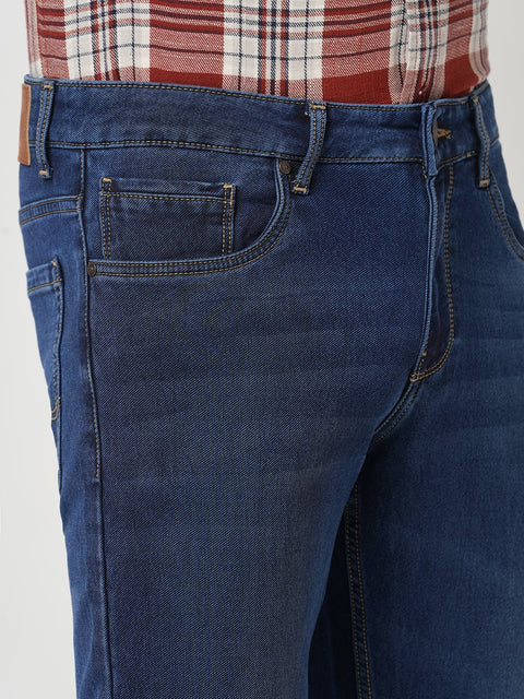 DARK BLUE ANKLE KNITTED JEANS - Jeans - 250910663