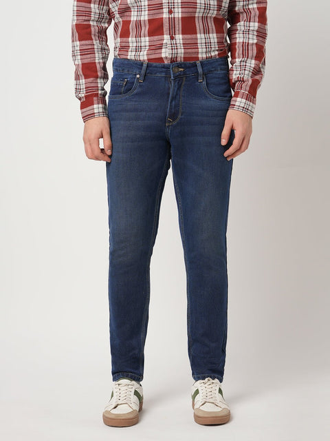 DARK BLUE ANKLE KNITTED JEANS - Jeans - 250910663