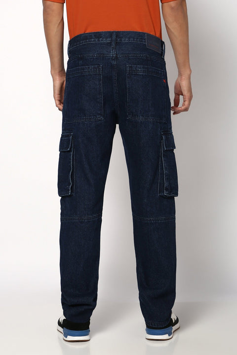 Dark Blue Cargo Jeans - Jeans - 241010165