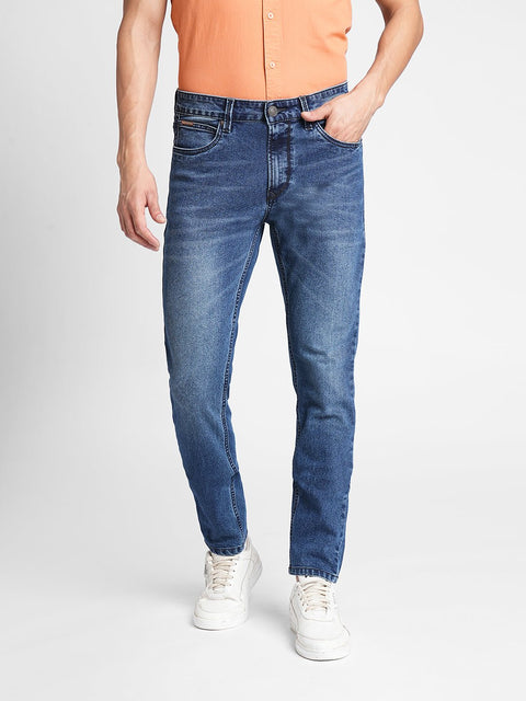 Dark Blue Denim Skinny Fit Jeans - Jeans - 230210178